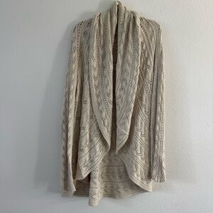 Cabi Cabincore Open Waterfall Circle Cotton Cardigan Knit Sweater Size Medium